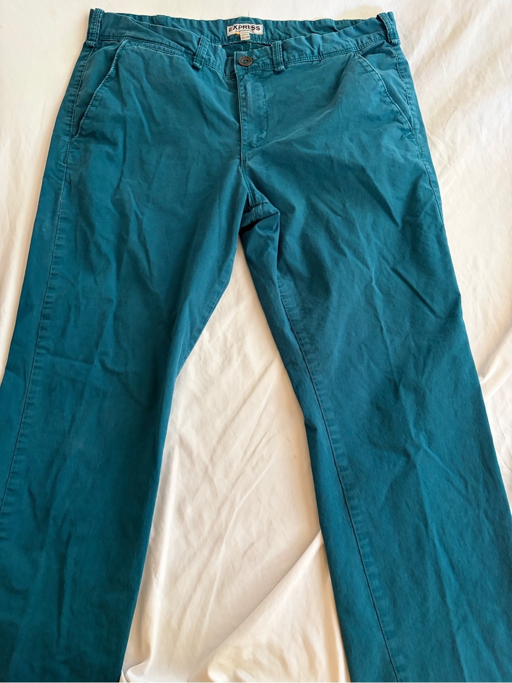 Express Photographer Turquoise Stretch Chino Pants Mens 32x30 Blue Green